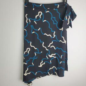 Diane von Furstenberg Silk Abstract Printed Knee Length Skirt